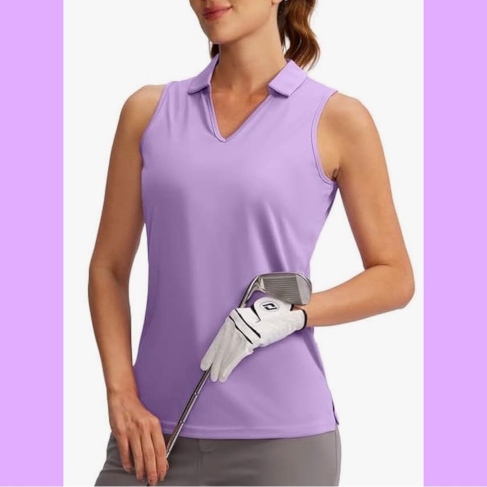 New! Sleeveless Golf Polo Top
